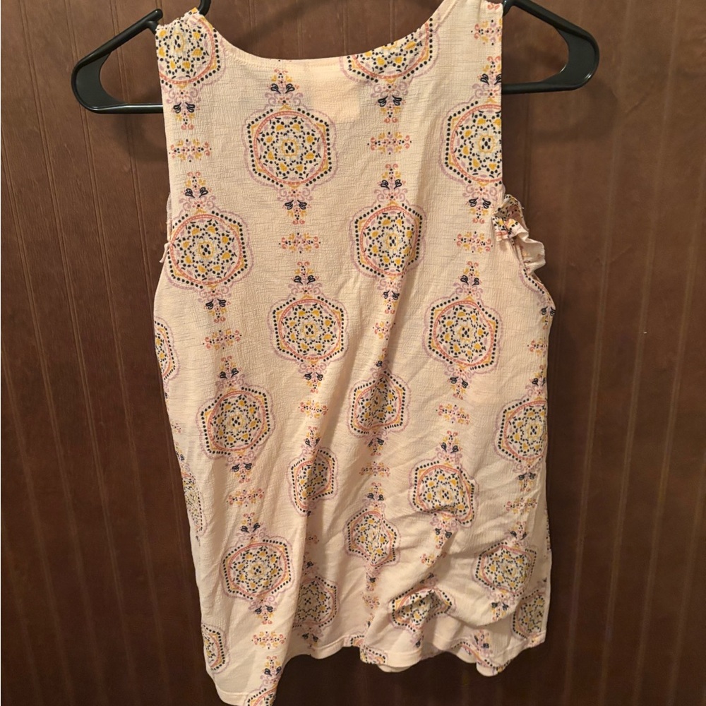 LC Lauren Conrad Cream Geometric Tank Top